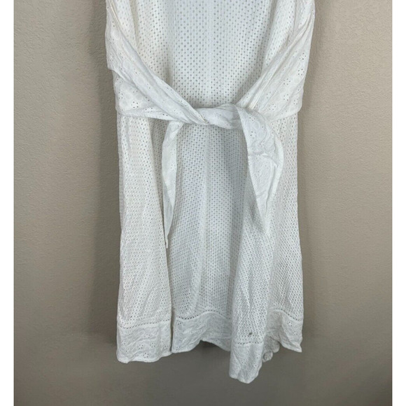 Rebecca Taylor Women's Netted‎ Eyelet Tie-Waist Cap Sleeve Dress Size 4 - Picture 2 of 13